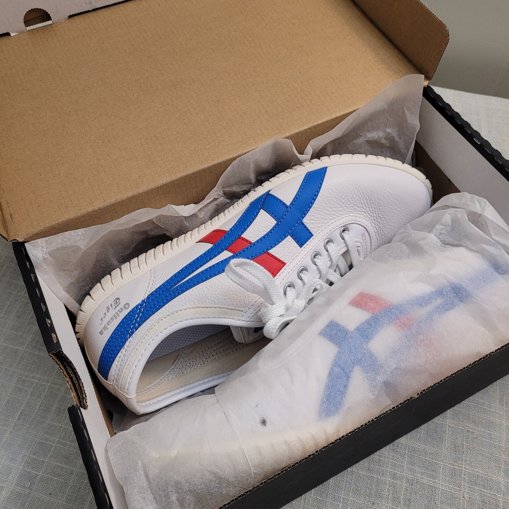 Onitsuka Tiger Tsunahiki Sneakers | White & Blue Women’s 8